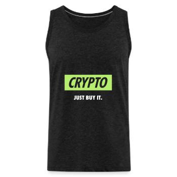 Crypto – Just buy it | White - Men's Premium Organic Tank Top - charcoal grey - Front - Alexander (188cm)