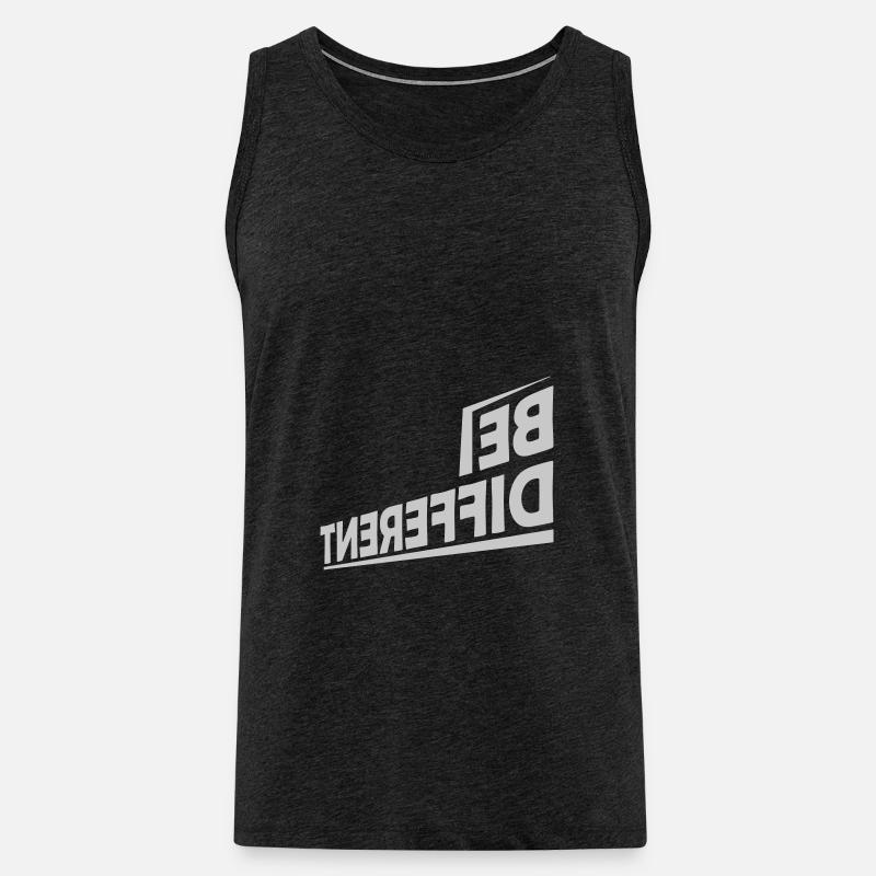Be different Logo Design - Männer Premium Bio Tank Top - Anthrazit