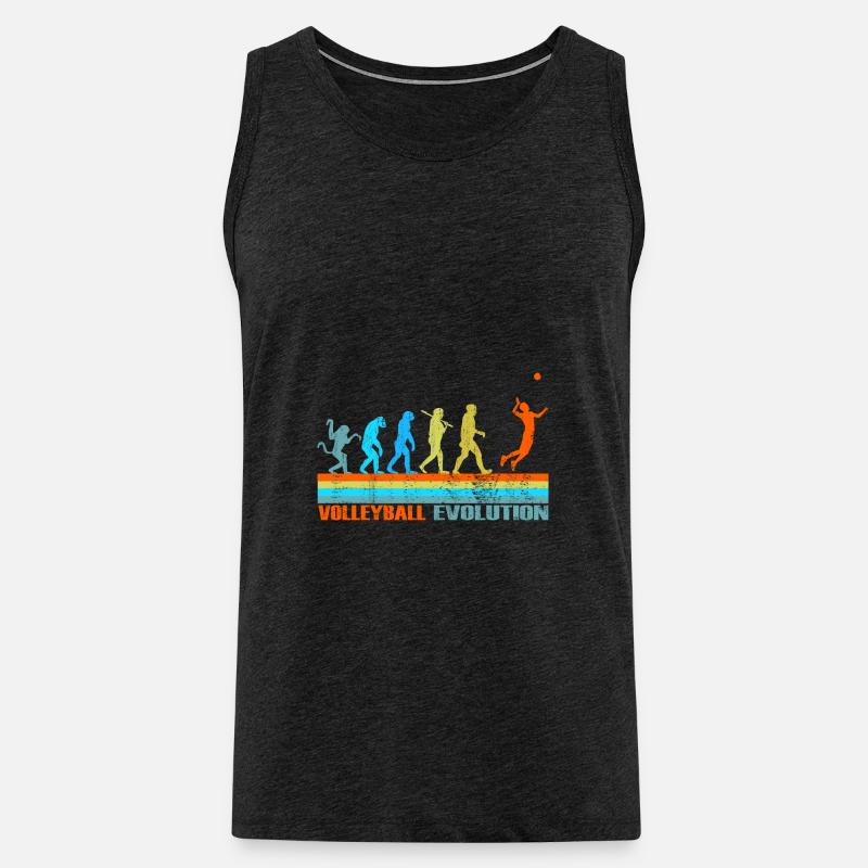 Volleyball Evolution retro Geschenk - Männer Premium Bio Tank Top - Anthrazit