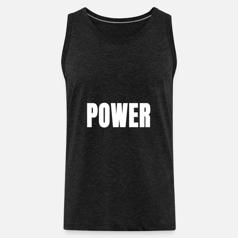 POWER weißer Slogan Force Courage Test Survivor - Männer Premium Bio Tank Top - Anthrazit