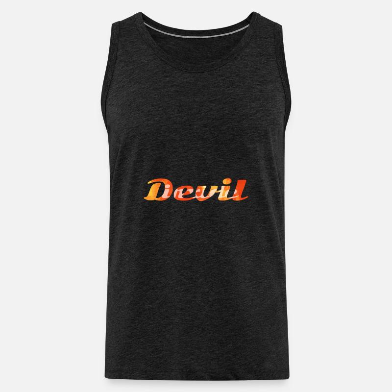 DEVIL INXIDE - Men's Premium Organic Tank Top - charcoal grey