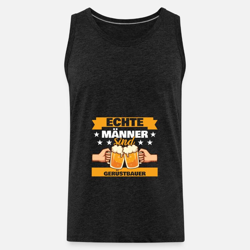 Echte Männer sind Gerüstbauer - Männer Premium Bio Tank Top - Anthrazit