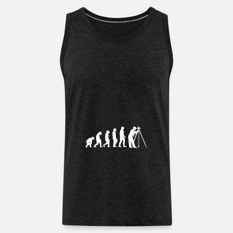 Evolution Vermesser - Männer Premium Bio Tank Top - Anthrazit