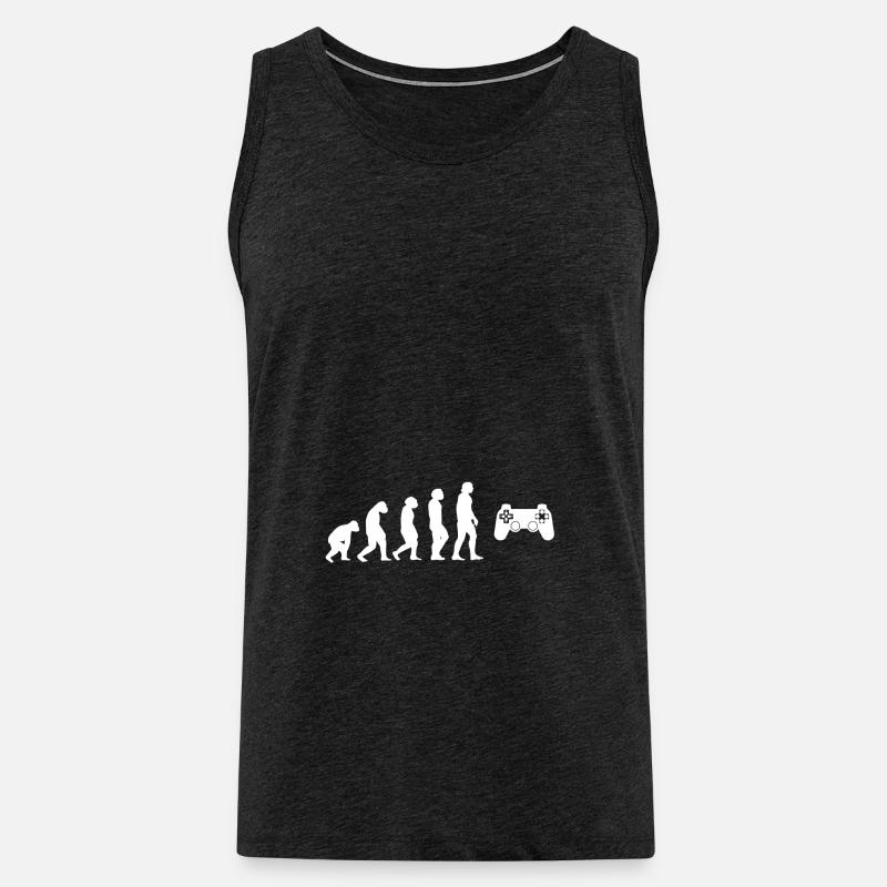 Evolution Zocker - Männer Premium Bio Tank Top - Anthrazit