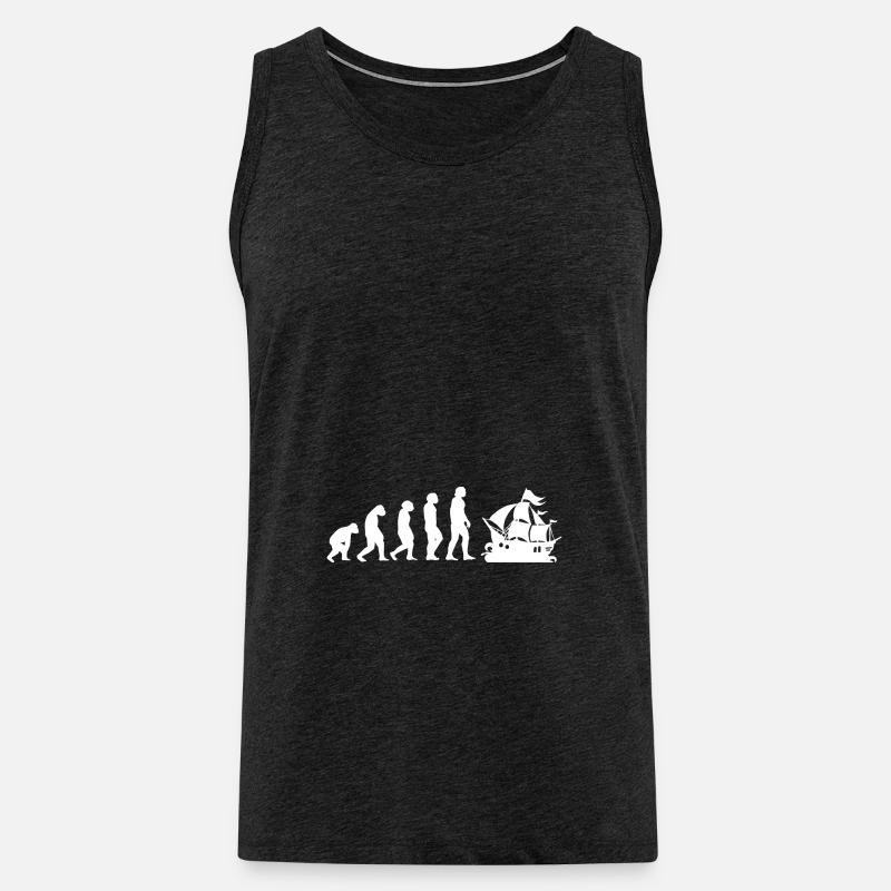 Evolution Pirat - Männer Premium Bio Tank Top - Anthrazit