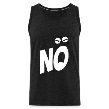 Nö, ich muss garnix - Typografie - Spruch - Männer Premium Bio Tank Top - Anthrazit - Vorne - AI Model Male 185 dark (185cm)