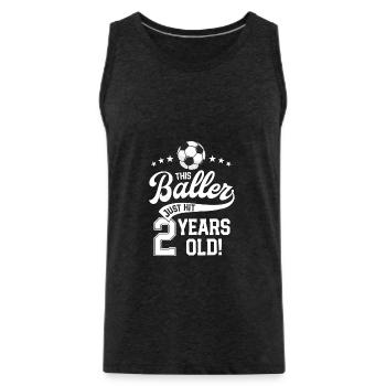 3 Jahre Fußball Themen-Geburtstagsfeier 2. Bday - Männer Premium Bio Tank Top - Anthrazit - Vorne - AI Model Male 185 dark (185cm)
