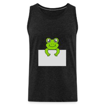 Present text Comic Frog - Men's Premium Organic Tank Top - charcoal grey - Front - Alexander (188cm)
