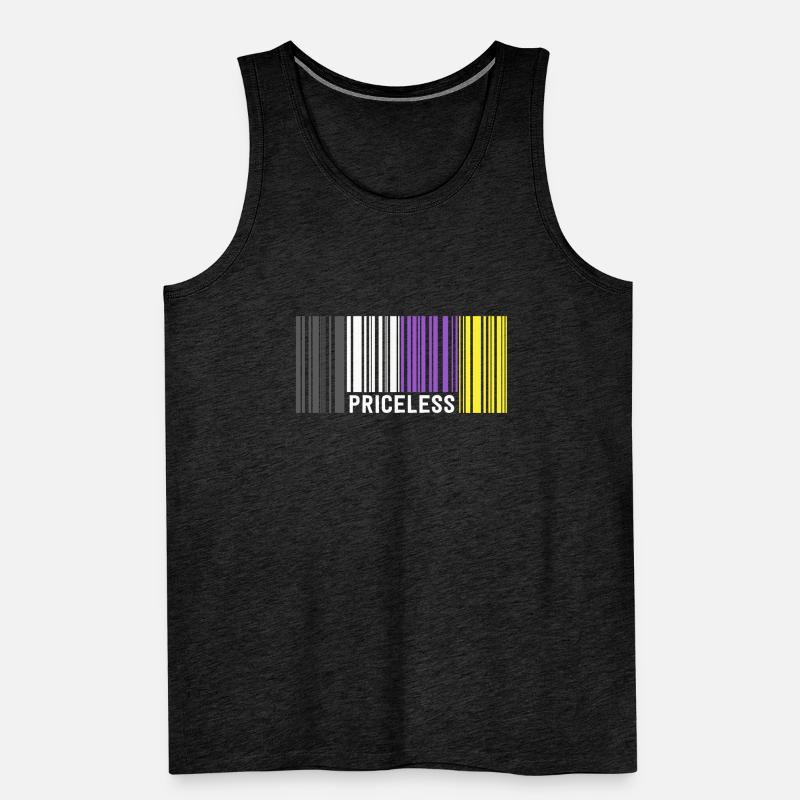 Priceless Gender Nonbinary Pride Code-barres Discret Débardeur bio Premium Homme