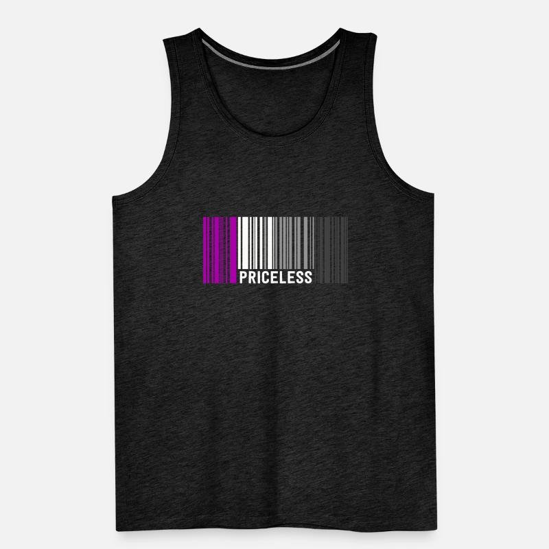 Priceless Asexual Pride Barcode Subtle Ace Flag Men's Premium Organic Tank Top