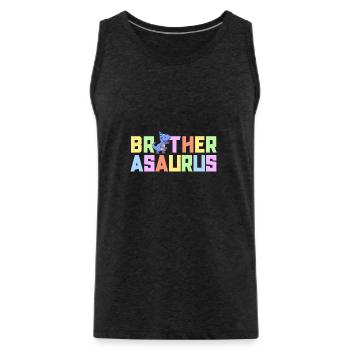 Bruder Asaurus Dinosaurier Geburtstagsfeier TRex - Männer Premium Bio Tank Top - Anthrazit - Vorne - AI Model Male 185 dark (185cm)
