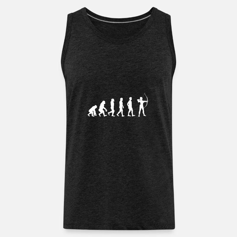 Evolution des Bogenschießens - Männer Premium Bio Tank Top - Anthrazit