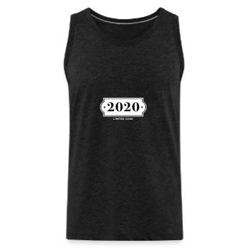 Drôle d’anniversaire numéro limité 2020 - Débardeur bio Premium Homme - charbon - Devant - AI Model Male 185 dark (185cm)