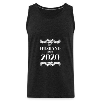 Bester Ehemann seit Hochzeitstag 2020 - Männer Premium Bio Tank Top - Anthrazit - Vorne - AI Model Male 185 dark (185cm)