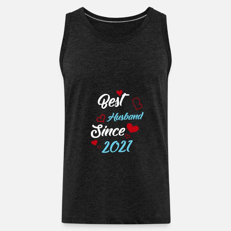 Bester Ehemann seit 2021 Hochzeit - Männer Premium Bio Tank Top - Anthrazit