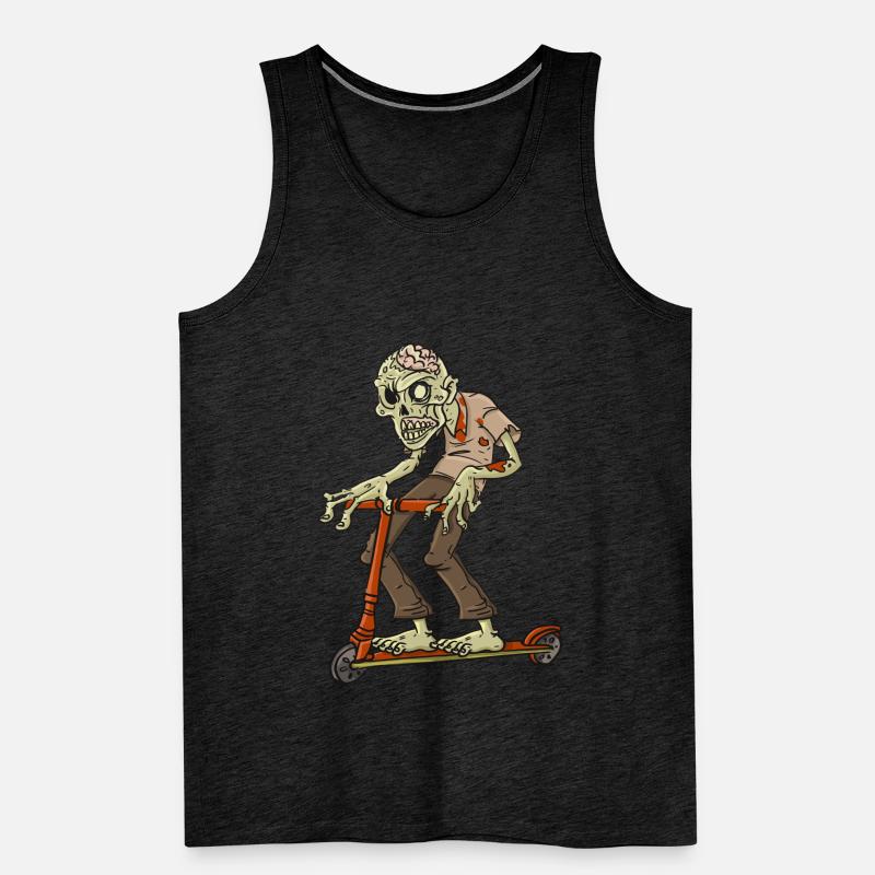 Zombie auf Roller - Geschenkidee Männer Premium Bio Tank Top