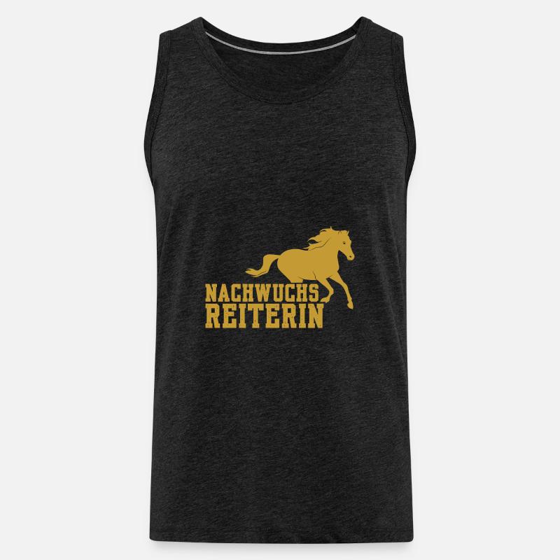 Pferdemädchen Spruch Geschenk Geschenkidee Hobby - Männer Premium Bio Tank Top - Anthrazit
