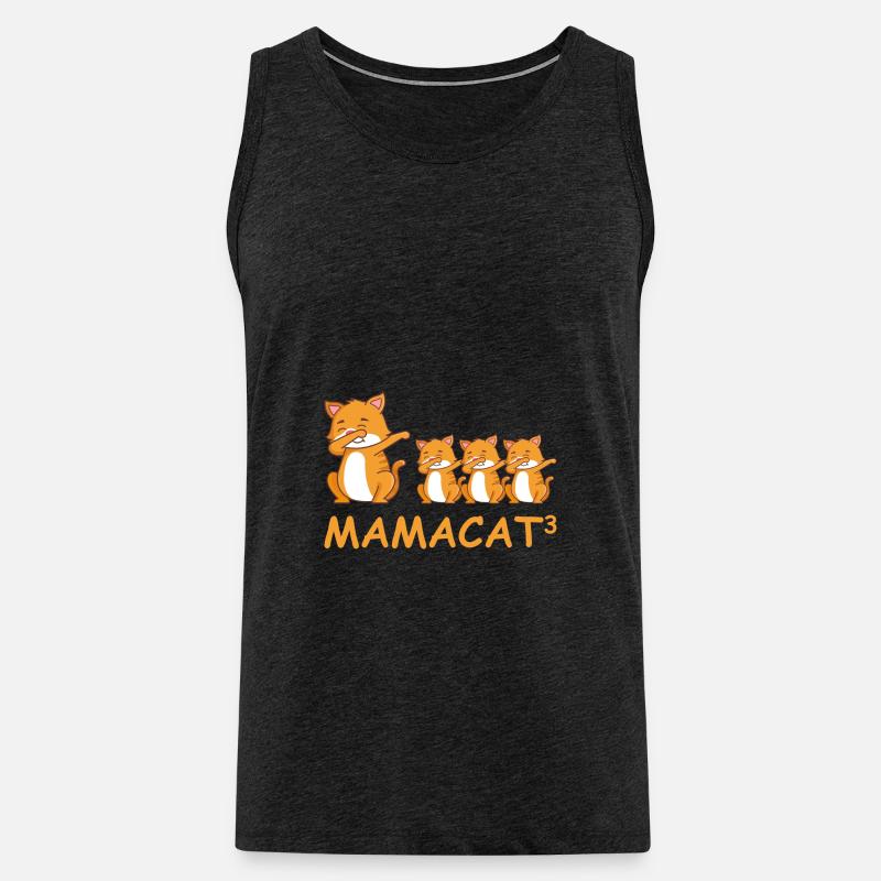 Schwanger werdene Mutter Drillinge Katze - Männer Premium Bio Tank Top - Anthrazit