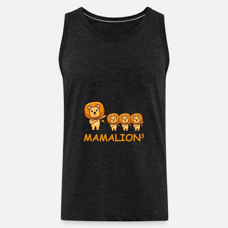 Schwanger werdene Mutter Drillinge Löwe - Männer Premium Bio Tank Top - Anthrazit