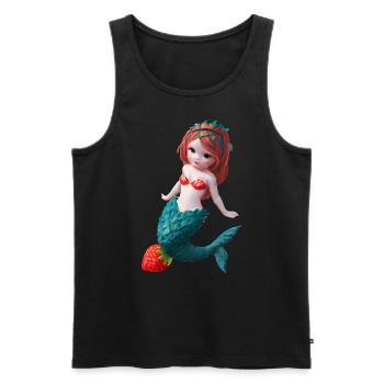 Sirène aux fraises - Débardeur bio Premium Homme - charbon - Devant - AI Model Male 185 dark (185cm)
