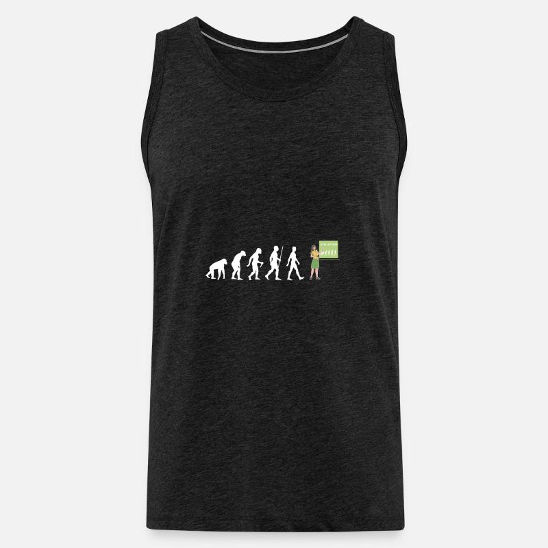Lehrerin Evolution Lehramt Schule Lehrer Geschenk - Männer Premium Bio Tank Top - Anthrazit