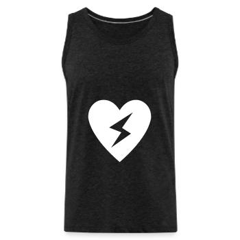 Heart flash - Men's Premium Organic Tank Top - charcoal grey - Front - Alexander (188cm)