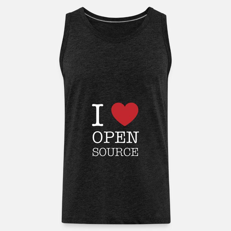 I love open source! - Männer Premium Bio Tank Top - Anthrazit