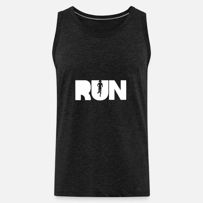 RUN - Männer Premium Bio Tank Top - Anthrazit