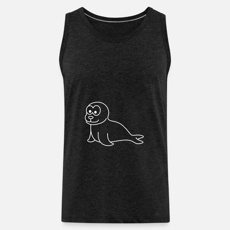 Robbe Tier Comic - Männer Premium Bio Tank Top - Anthrazit