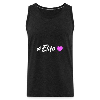 Elite Heart - Men's Premium Organic Tank Top - charcoal grey - Front - Alexander (188cm)