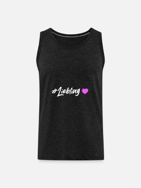 Darling Heart - Men's Premium Organic Tank Top - charcoal grey