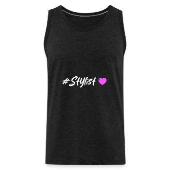 Stylist Heart - Men's Premium Organic Tank Top - charcoal grey - Front - Alexander (188cm)