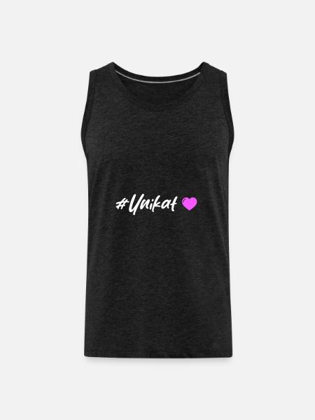 Unikat Herz - Männer Premium Bio Tank Top - Anthrazit