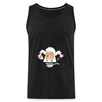 Cooking - Star cook - Cooking - Men's Premium Organic Tank Top - charcoal grey - Front - Alexander (188cm)