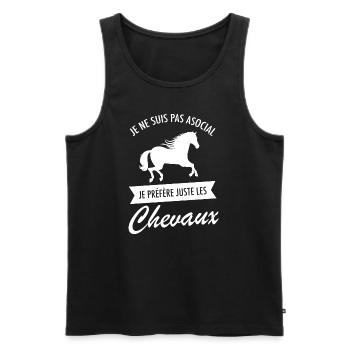 Pas Asocial - Je Juste Préféré Les Chevaux - Débardeur bio Premium Homme - charbon - Devant - Alexander (188cm)