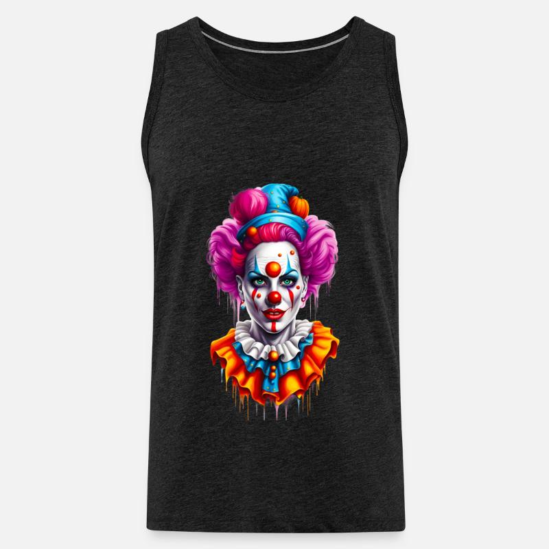 Halloween Pierrette - Männer Premium Bio Tank Top - Anthrazit