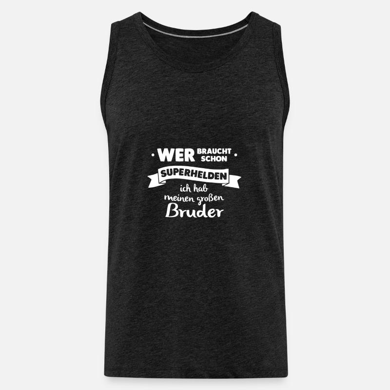 Superheld gr Bruder - Männer Premium Bio Tank Top - Anthrazit