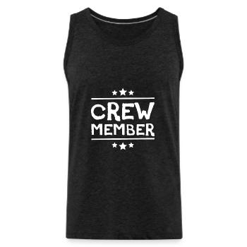 Crew Mitglied - Männer Premium Bio Tank Top - Anthrazit - Vorne - Alexander (188cm)