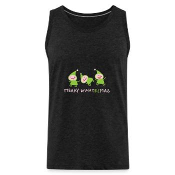 Elves Christmas (b) - Men's Premium Organic Tank Top - charcoal grey - Front - AI Model Male 185 dark (185cm)