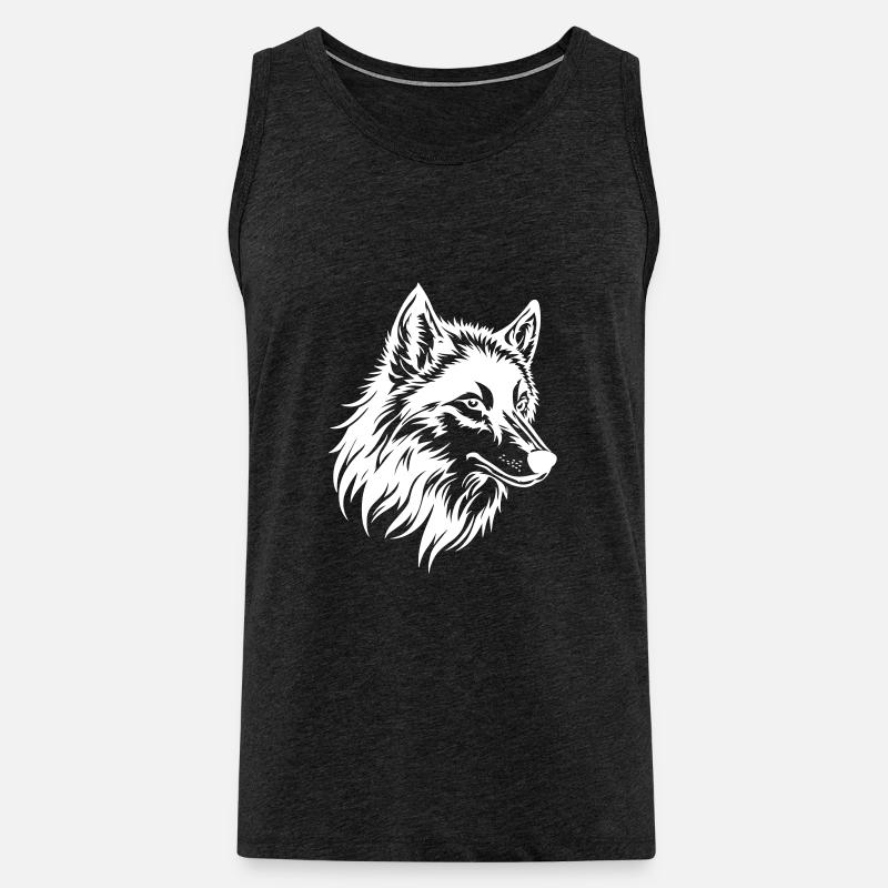 Wolf Kopf Tier Symbol - Männer Premium Bio Tank Top - Anthrazit