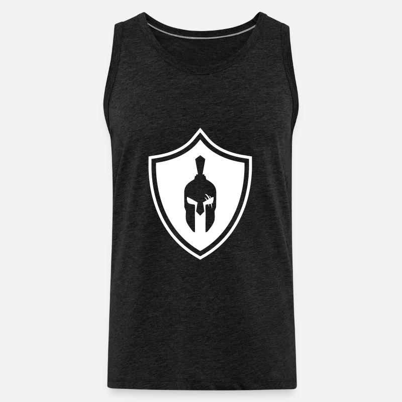 Spartaner Helm Gladiator Wappen - Männer Premium Bio Tank Top - Anthrazit