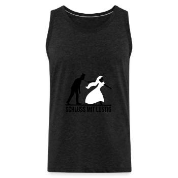 JGA Schluss mit lustig Junggesellen Party stag nig - Männer Premium Bio Tank Top - Anthrazit - Vorne - AI Model Male 185 dark (185cm)