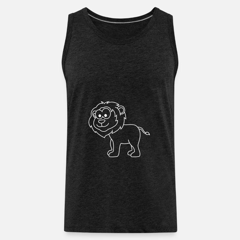 Löwe Comic Tier - Männer Premium Bio Tank Top - Anthrazit
