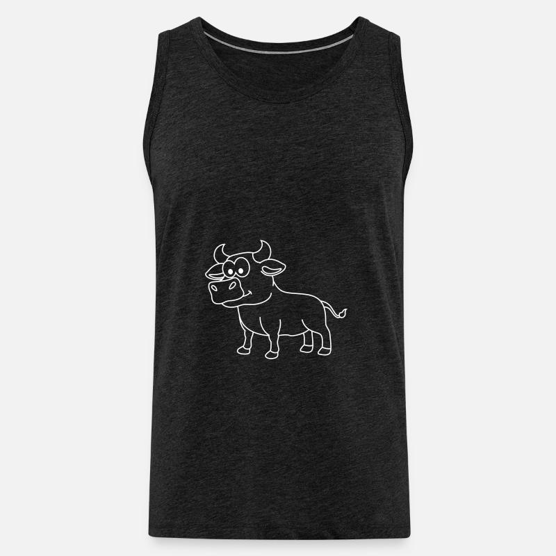 Stier Comic Tier - Männer Premium Bio Tank Top - Anthrazit