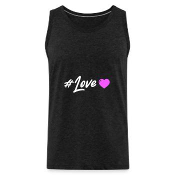 Coeur d’amour - Débardeur bio Premium Homme - charbon - Devant - Alexander (188cm)