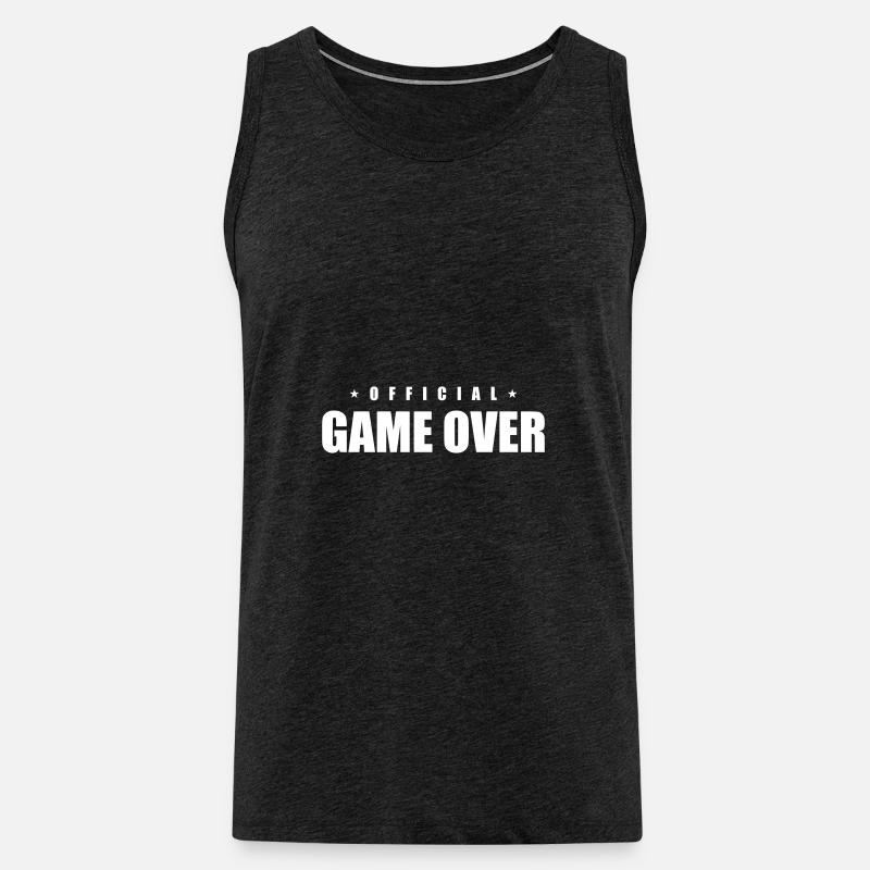 Game Over Spruch - Männer Premium Bio Tank Top - Anthrazit