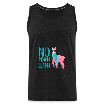 No drama Llama Lama funny - Men's Premium Organic Tank Top - charcoal grey - Front - Alexander (188cm)