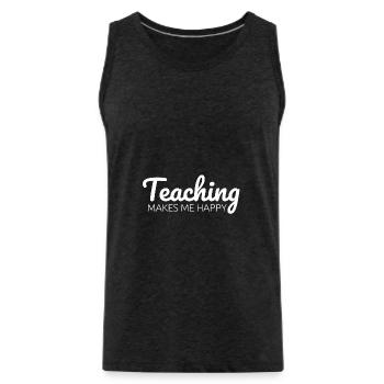 Schule Lehrer Lehrerin Geschenk Klasse Schüler - Men's Premium Organic Tank Top - charcoal grey - Front - AI Model Male 185 dark (185cm)