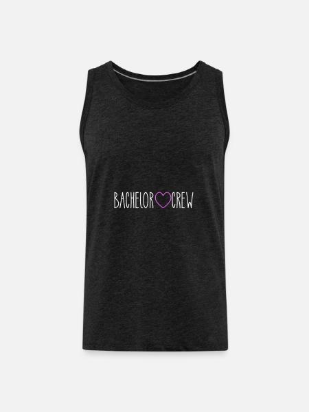 Bachelor Crew Heart - Men's Premium Organic Tank Top - charcoal grey