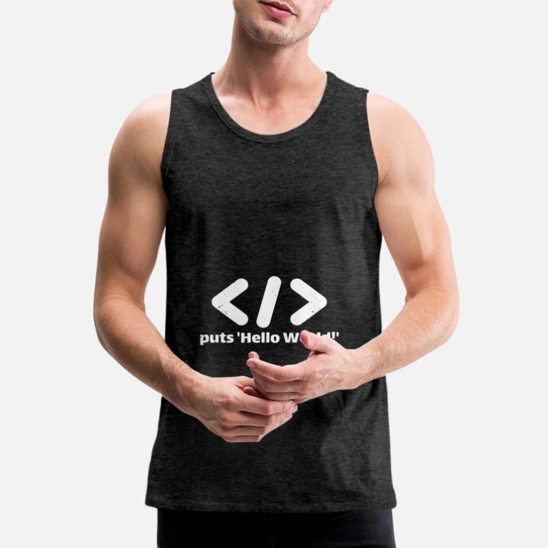 hello world programmer ruby Débardeur bio Premium Homme